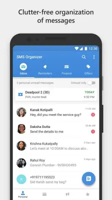 SMS Organizer android App screenshot 0